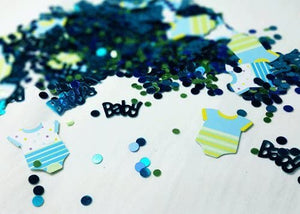 Baby Shower Confetti - Blue Polka Dot