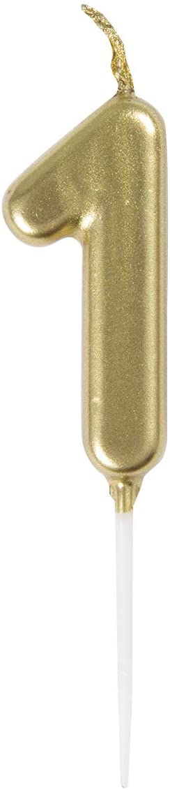 Mini Gold Number Pick Birthday Candles