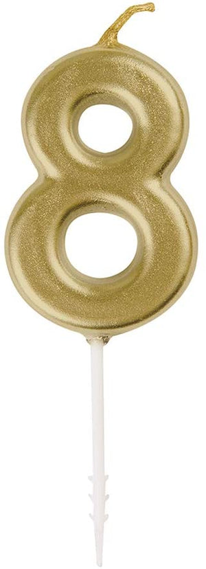 Mini Gold Number Pick Birthday Candles