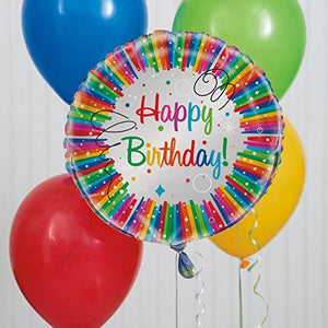 "Happy Birthday" Rainbow Ribbon Helium Foil Balloon - 18"