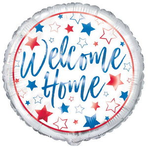 Red, White & Blue Star "Welcome Home" Helium Foil Balloon - 18"