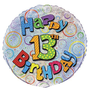 Prism "Happy 13th Birthday" Helium Foil Balloon - 18"