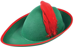 Robin Hood Hat, With Feather - Green (Adult)