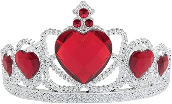 Tiara  - Silver With Red Stones