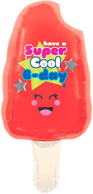 "have a Super Cool B-day" Popsicle Helium Foil Balloon - 34"