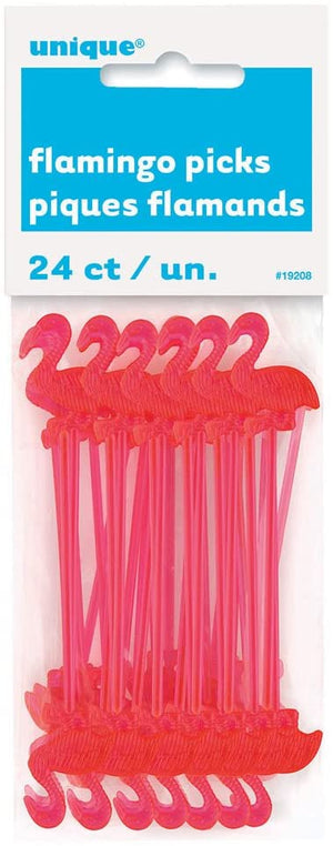 Pink Flamingo Cocktail Sticks - Pack of 24