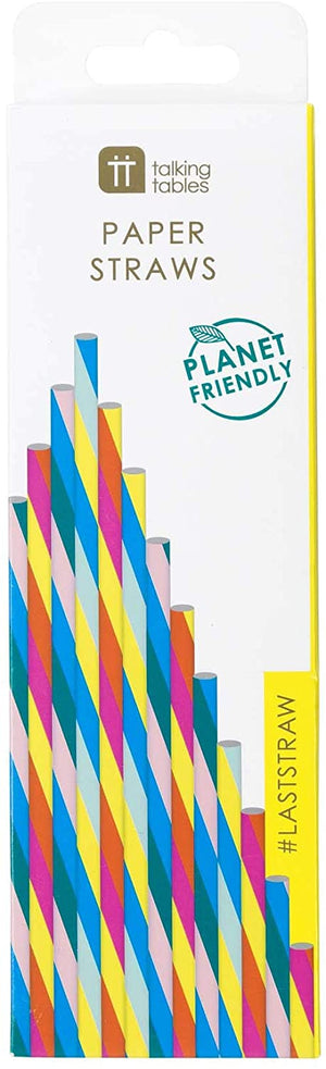 Rainbow Striped Paper Straws