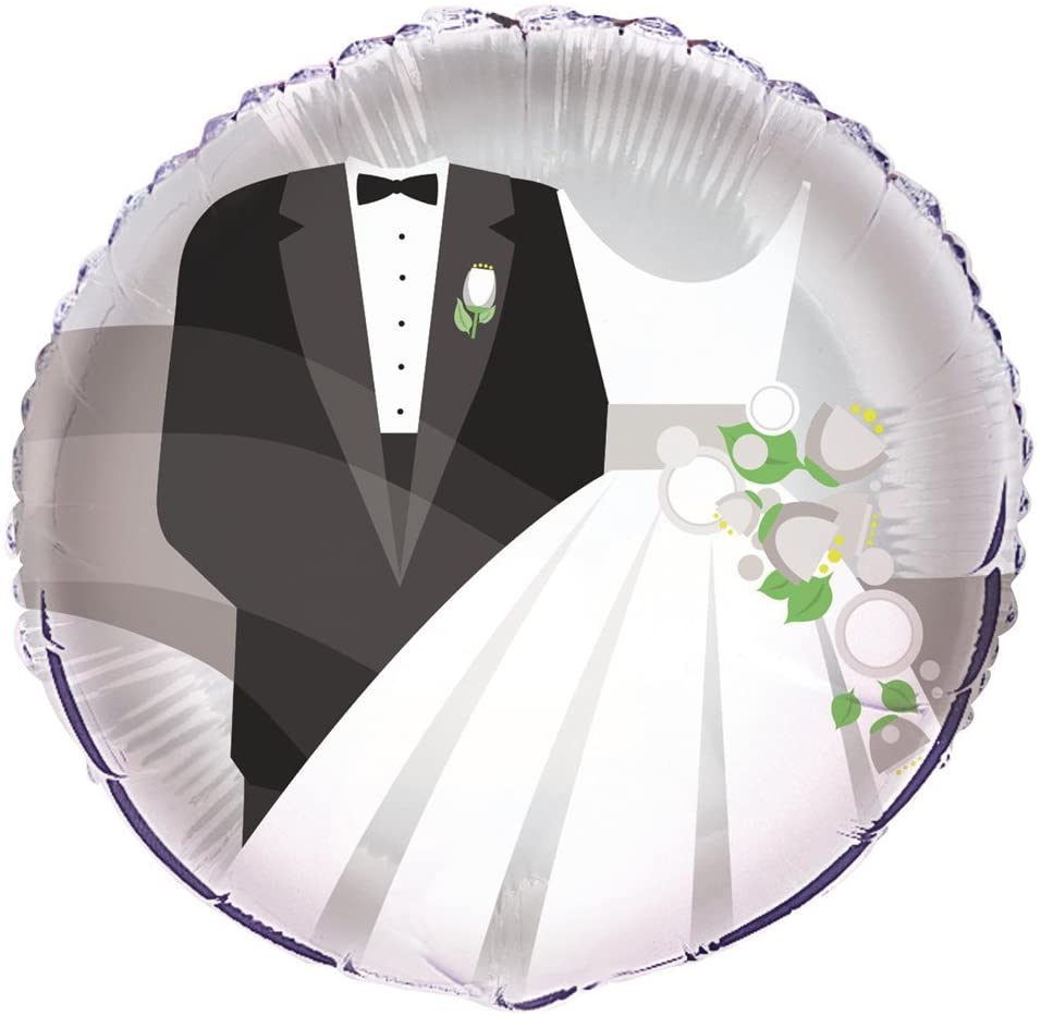 Silver Wedding Helium Foil Balloon - 18"