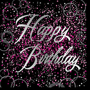 Glitz Pink Foil "Happy Birthday" Napkins