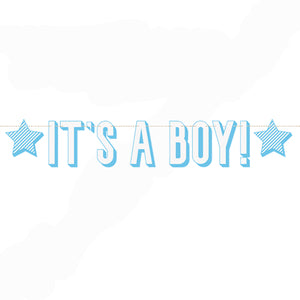 "IT'S A BOY" Letter Banner - Blue