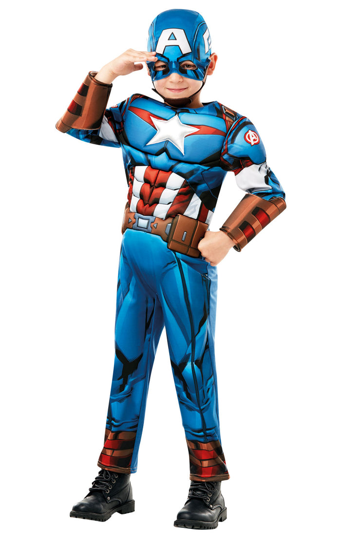 Deluxe Captain America Muscle Costume - (Child)