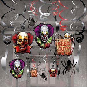 Creepy Carnival Swirl Decorations - 30 pieces