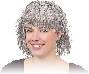 Tinsel Wig - Silver (Adult)