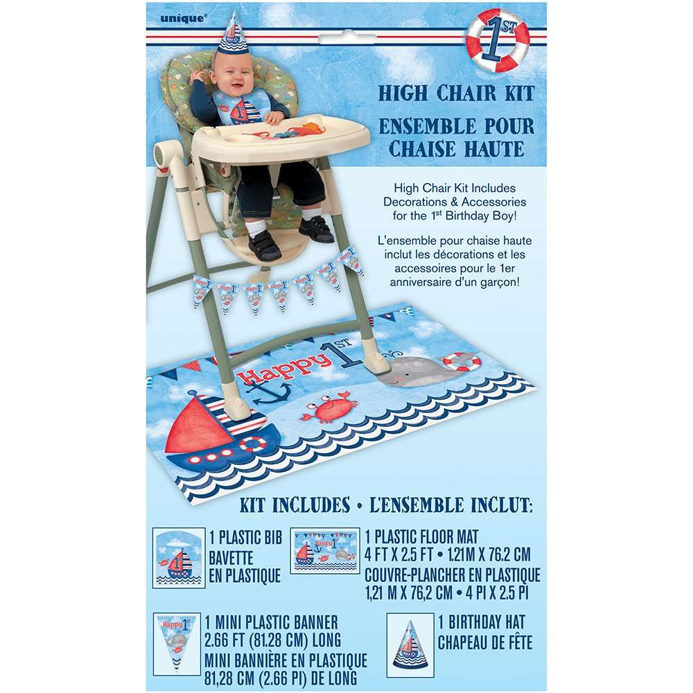 1st Birthday - Nautical High Chair Kit