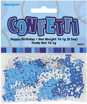 Glitz Blue "Happy Birthday" Party Confetti