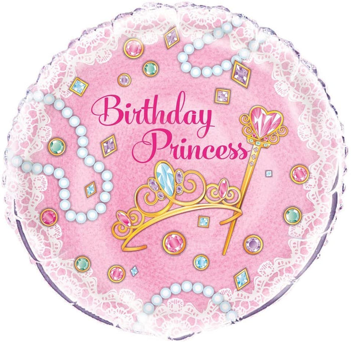 Pink "Birthday Princess" Helium Foil Balloon - 18"