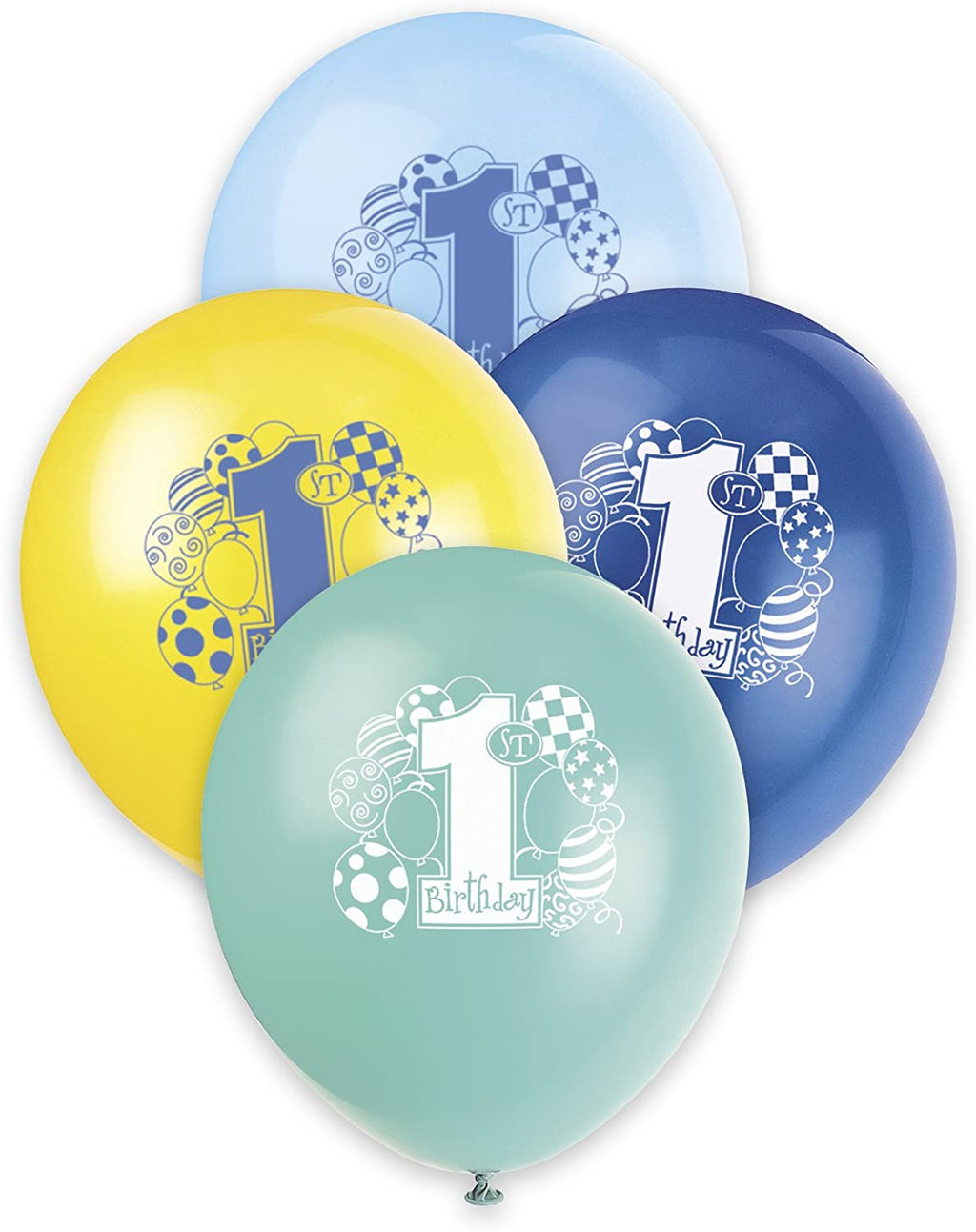 Blue Latex Balloons "1st Birthday" Party Balloons - 12 inch