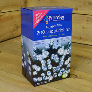 Christmas Lights 200 White LED Supabrights String Lights: Indoor or Outdoor