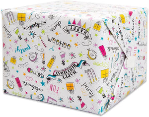 Gift Wrapping Paper - Doodle "Happy Birthday"