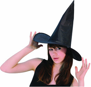 Black Satin Witches Hat - Adult