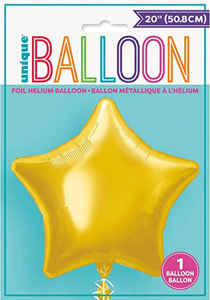 Gold Star Helium Foil Balloon - 20"