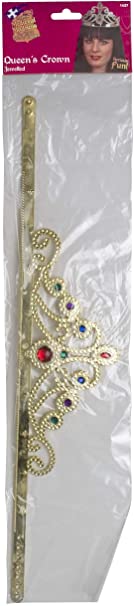 Queen's Crown, Gold or Silver, with Jewels - (Adult)