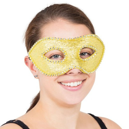 Diamante Edge Eye Mask - Gold (Adult)