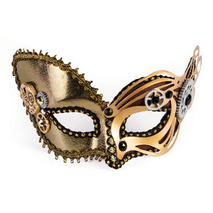 Steampunk Eye Mask - Gears, Gold (Adult)