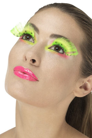 Party Eyelashes - '80s Neon Green Polka Dot