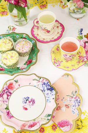 Truly Scrumptious Tea Party Vintage Floral Paper Plates - Medium