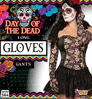 Day Of The Dead Ruched Gloves