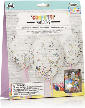 Multi-Colour Confetti Balloons - 12" (Pack of 20)
