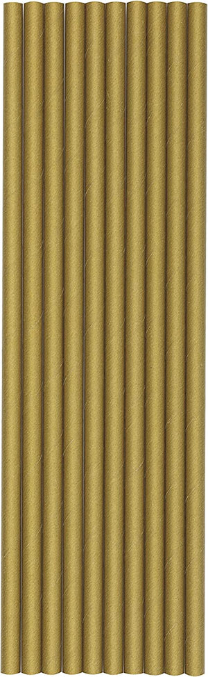 Eco-Friendly Gold Paper Straws - Pack of 10