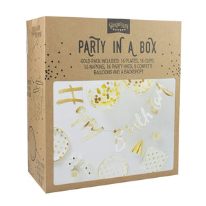 Gold Foiled Complete Party In A Box - Party In A Box