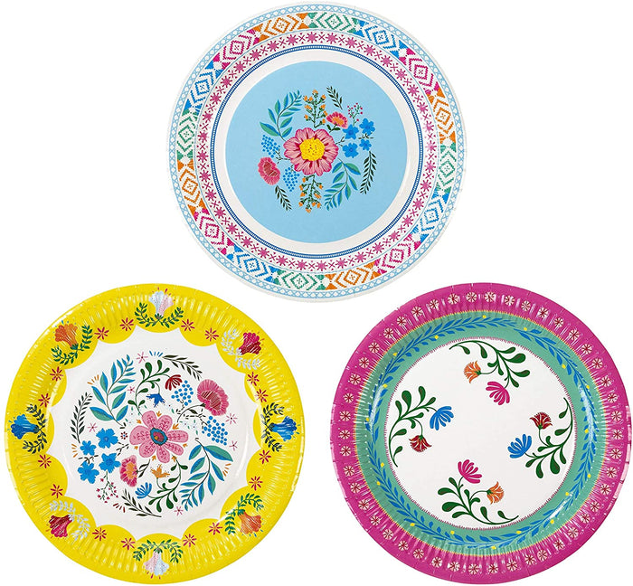 Bohemian Decor Floral Party Plate - 9 inch