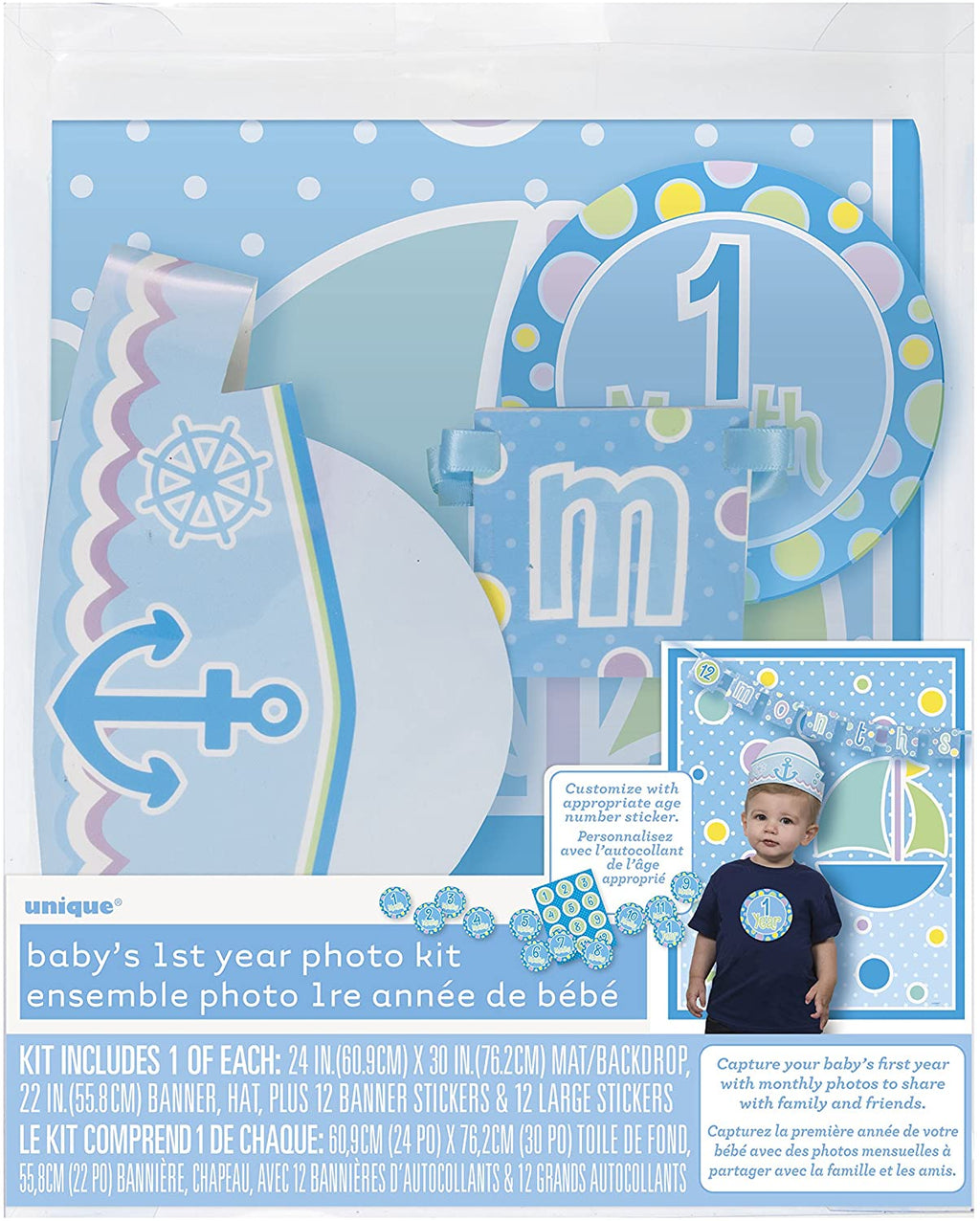 Monthly Baby Photography Props and Stickers - Boy