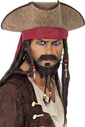 Pirate Hat - Brown with Dreadlocks (Adult)
