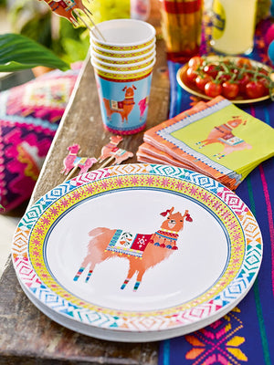 Bohemian Decor Llama Party Plate - 9 inch