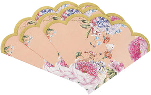 Truly Scrumptious Tea Party Vintage Floral Napkin - Scalloped Edge
