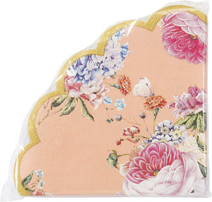 Truly Scrumptious Tea Party Vintage Floral Napkin - Scalloped Edge