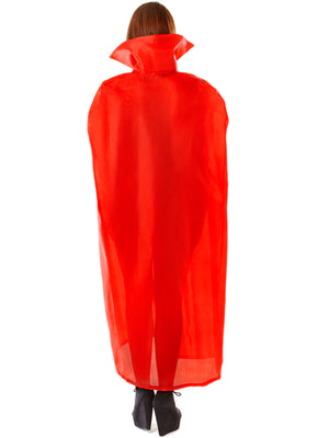 High Collar Red Dracula Cloak - 56"