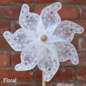 Giant White Windmills - Assorted White Lace Designs