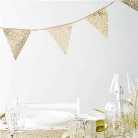 Luxe Gold Glitter Party Hanging Bunting - 10ft.