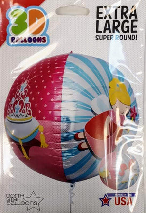 Princess Sphere Helium Foil Balloon - 17"