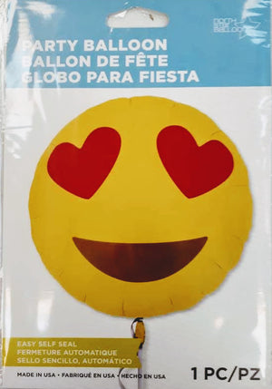 Emoji Heart Eyes Helium Foil Balloon - 18"