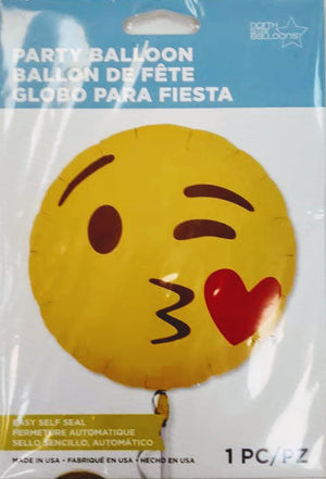 Emoji Kissing Heart Helium Foil Balloon - 18"