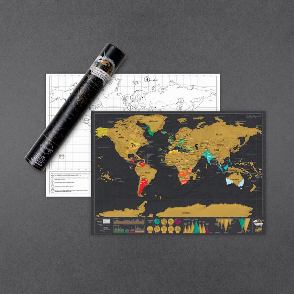 Luckies of London  Scratch off World Map Deluxe Travel Size