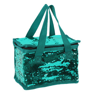Green & Silver Reversible Sequin Cooler Bag