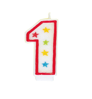 Glittery Number Candles & Happy Birthday Cake Decoration