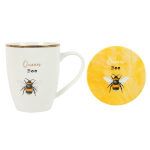 "Queen Bee" Ceramic Mug And Coaster Set